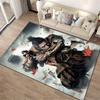 Samurai Warrior Carpet with Autumn Leaves and Epic Fantasy Style Suitable for Use As an Anti-slip for Living Room Bedroom Sofas