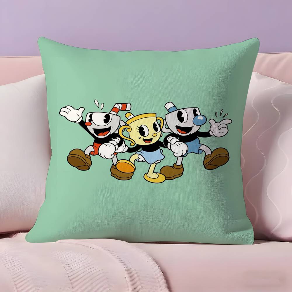 Classic Cute Game C-Cuphead Pillow Case  Ultra Soft Skin Friendly Fabric Cloud Like Comfort & Concealed Zipper