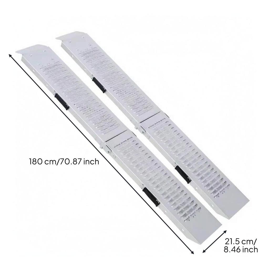 Foldable Loading Ramp Anti Slip Metal Hook Style Top Vehicle Access