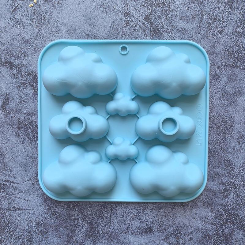 8-Cavity Candle Soap Making Cloud Shaped Silicone Candy Mould Chocolate Pudding Dessert Cake Baking Mould Kitchen Tool