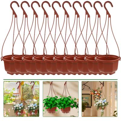 15 Sets Scindapsus Flowerpot Plastic Flower Planter Hanging Plant Pot with Hooks
