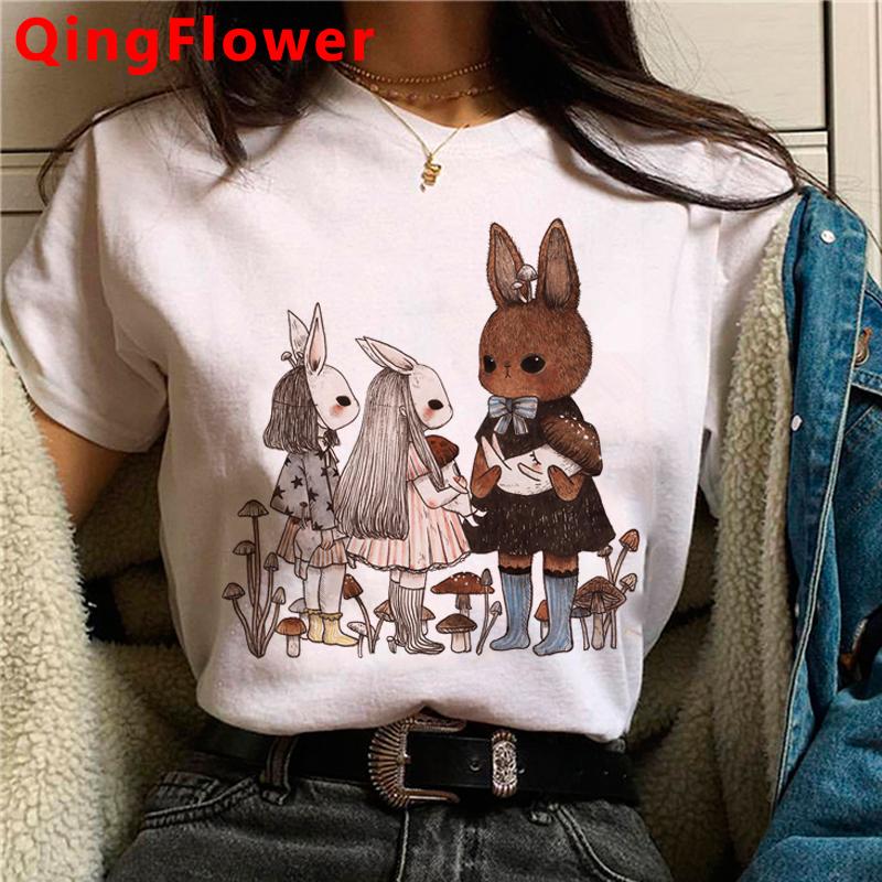 Kawaii Mushroom T Shirt Clothes Women Kawaii 2021 Streetwear Japanese Vintage Summer Top Clothes Harajuku