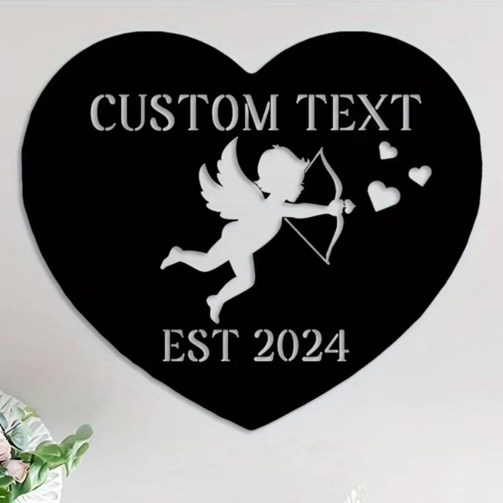 Vintage Metal Wall Sign 1pc Custom Cupid Love Theme Valentine Decor
