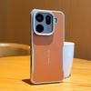 Custodia magnetica con lama in pelle PU semplice + Bordo argentato Paraurti per lente per OPPO Find X9 Pro X9