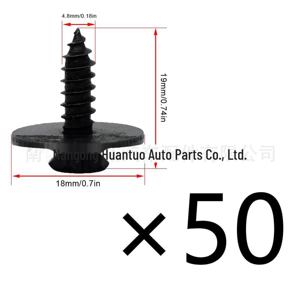 Zestaw 40/60 sztuk czarnych sześciokątnych podkładek mocujących do samochodu, ocynkowanych na czarno