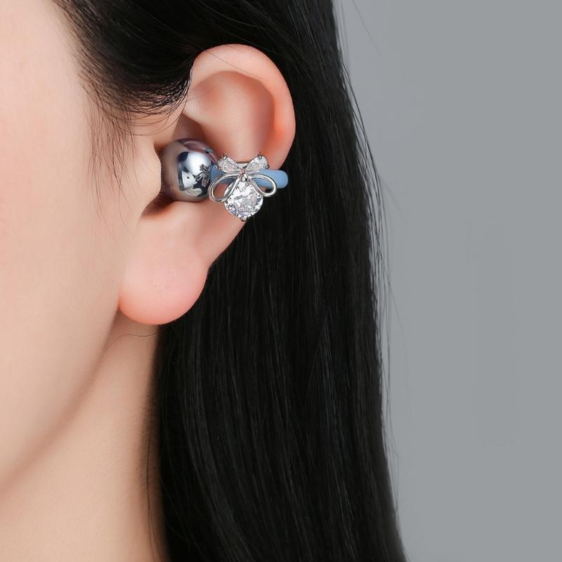Elegant Alloy Earphone Charm For Freeclip 1 2 Earbud Ear Clip With Sparkling Zirconia Stone Accent Securely Fit