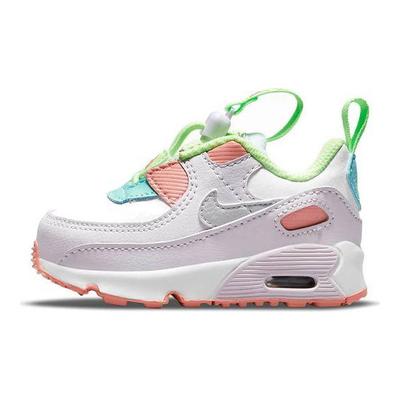 Air Max 90 Toggle TD Weiß Crimson Bliss Babysneakers Hellviolett Metallic-Platin CV0065-102