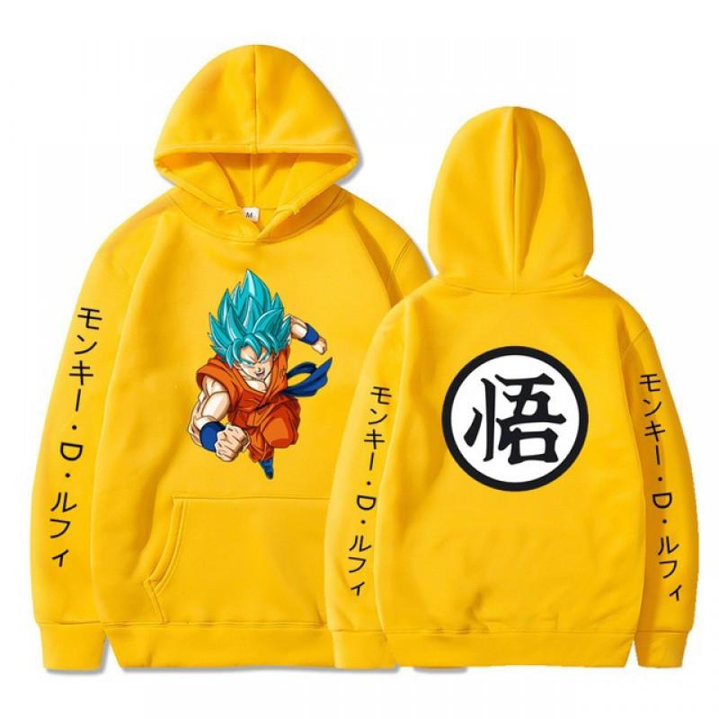 Dragon Ball Anime Hoodie Sweatshirt Teens Men Warm Fleece Lined Pullover Casual Long Sleeve Hooded Top