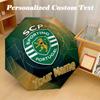 8 Rib Auto Folding Umbrella Sporting CP Print Custom Name Text Portable Rain Gear