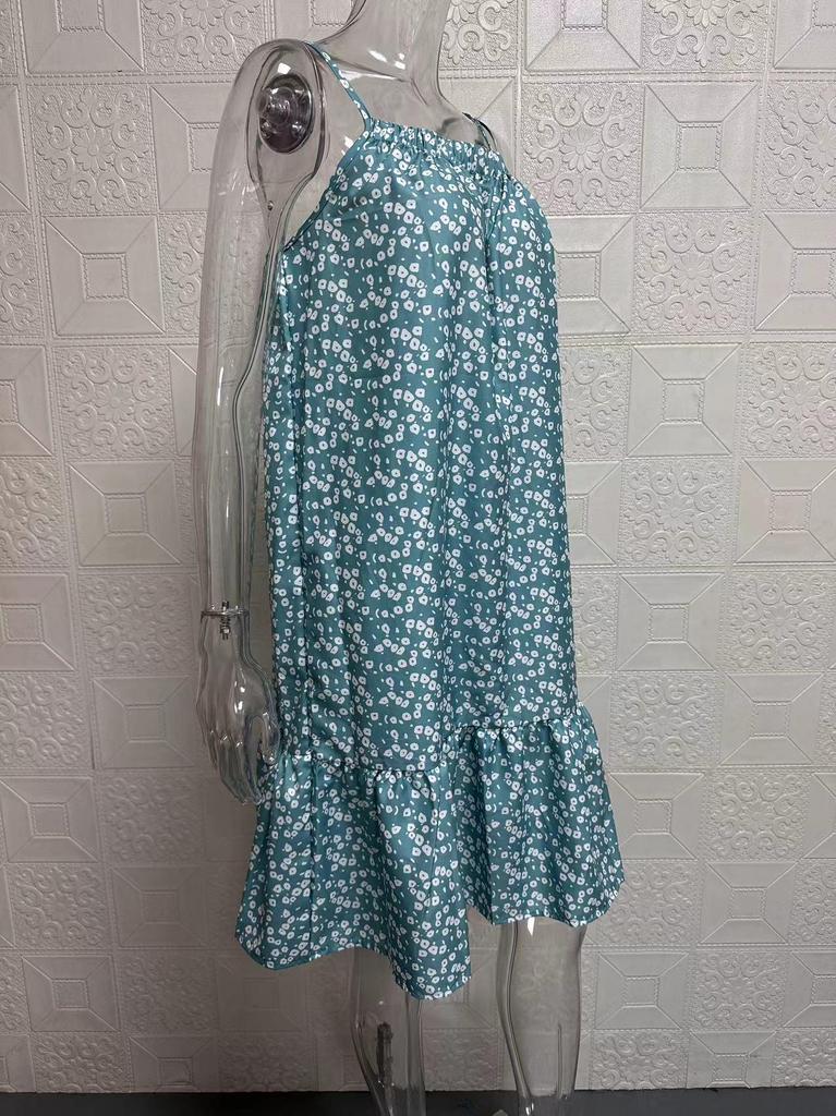 2025 Summer Pastoral Style Floral Sleeveless Camisole Dress