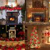 Small Room Decorative Lights Christmas Poinsettia String Lights, 200/300cm Red Green Floral Garland, Battery/USB Seasonal Tree Ornament Operated