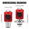 1Pc H4 LED Dual Color Motorcycle Headlight Bulbs BA20D with Fan Hi/Lo Beam 12V Fog Lamp Scooter Yellow White Motor Accessories