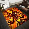 Fiery Three-Headed Dragon Carpet with Fire Design In Vibrant Fantasy Style Suitable for Use As an Anti-slip1 For1room and Bedroom Sofas