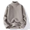 Autumn and Winter Men's Fashionable Semi-turtleneck Bottoming Sweater Men's Solid Color Versatile Warm Plush Thickened Sweater