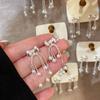 Silver Needle Niche Light Luxury Bow Tassel Earrings Women's Design Sense Premium Earrings Silver Fashion Versatile Earrings Women