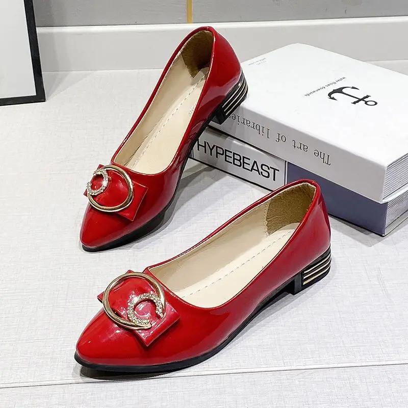 Fashion Chunky Heels Women's Shoes Office Block Heel Low Elegant Square Toe Ladies Pumps Wholesale Popular Chic Point Footwear Lastest