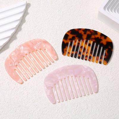 Marble Pattern Acetate Hair Comb Pocket Comb Scalp Massage Comb  Travel Essential