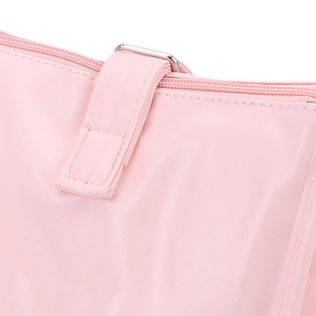 2 Pieces Insulated Lunch Bags PU PVC Waterproof Reusable Leakproof Large Capacity Lunch Handbag with Shoudler Strap Pink