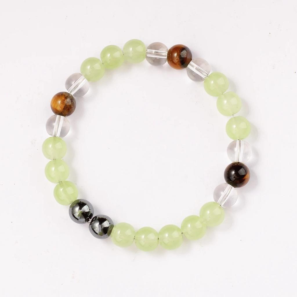 Klassische Naturstein Tigerauge Damenarmbänder Weißes Kristall Perlenarmband Freund Geburtstagsgeschenk Weihnachtszubehör