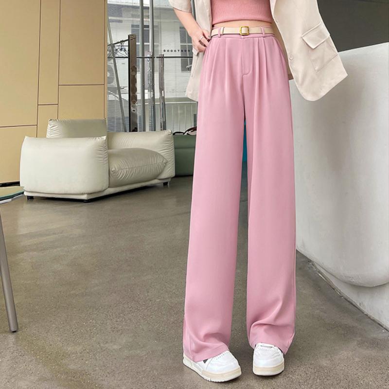 Suit Pants Pants for Women's Spring New High-waist Straight-leg Casual Pants Loose Drape Wide-leg Pants