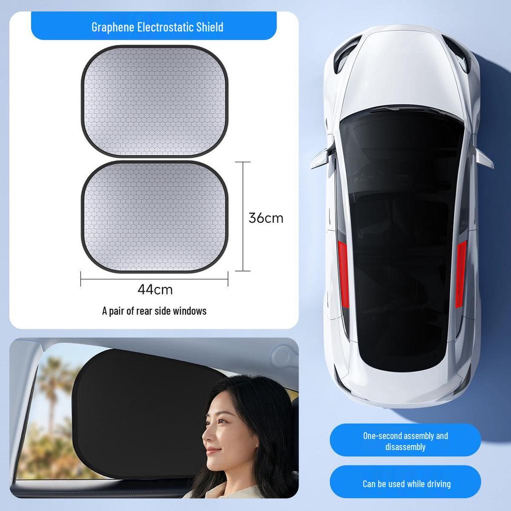 Car Black Vinyl Static Cling Sunshade: Side Window Privacy & Heat Insulation for Baby