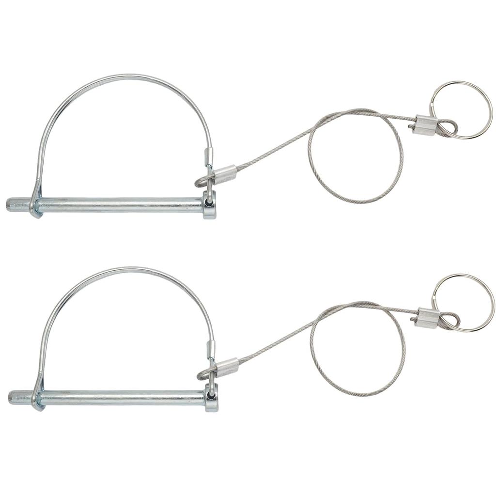 Hordion 2 Pcs Trailer Coupler Pin with Quick-Release Ring, 1/4" x 3.2" | Trailer Hitch Locking Pin for Farm Lawn Garden Wagons Towing