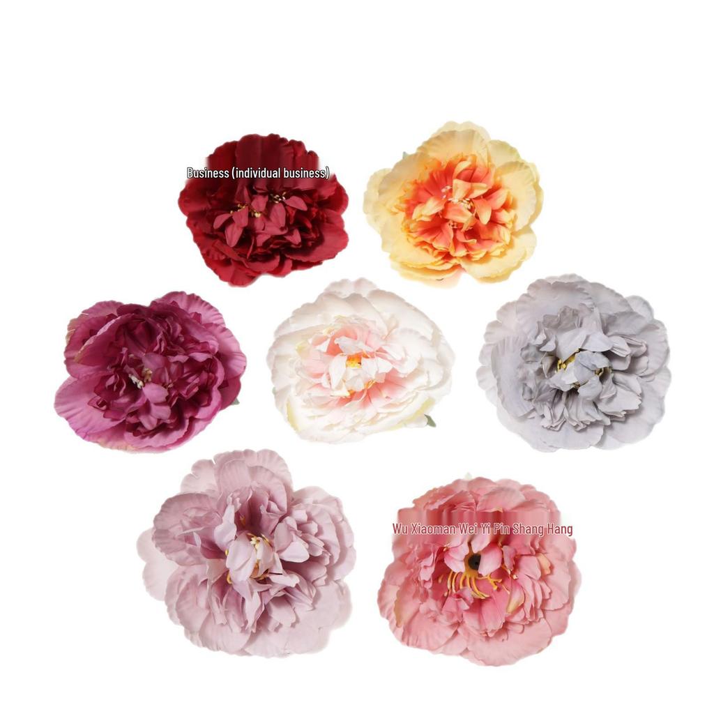 9cm Silk Peony Hair Accessories for Hanfu, Hairpins, or Home Decor Ornaments