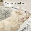 Winter-Katzenbett aus Plüsch, rundes Katzenkissen, Katzenhaus, 2-in-1, warmer Katzenkorb, Haustier-Schlafsack, Kätzchennest, Zwinger für kleine Hunde und Katzen