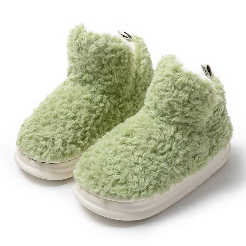 Zimní jehněčí vlna Bavlněné pantofle Nové nadýchané plyšové pantofle Kožešina Ploché boty Outdoor Dámské Bavlněné boty Silná podrážka Teplý fleece Domů