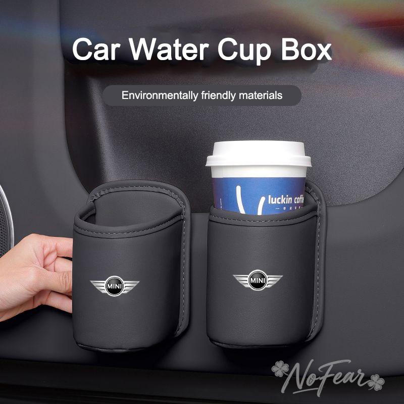 Leather Car Seat Drink Rack Cup Box Accessory For BMW Mini Cooper Countryman Clubman R55 R56 R60 F54 F55 F56 F60 Car Stickers
