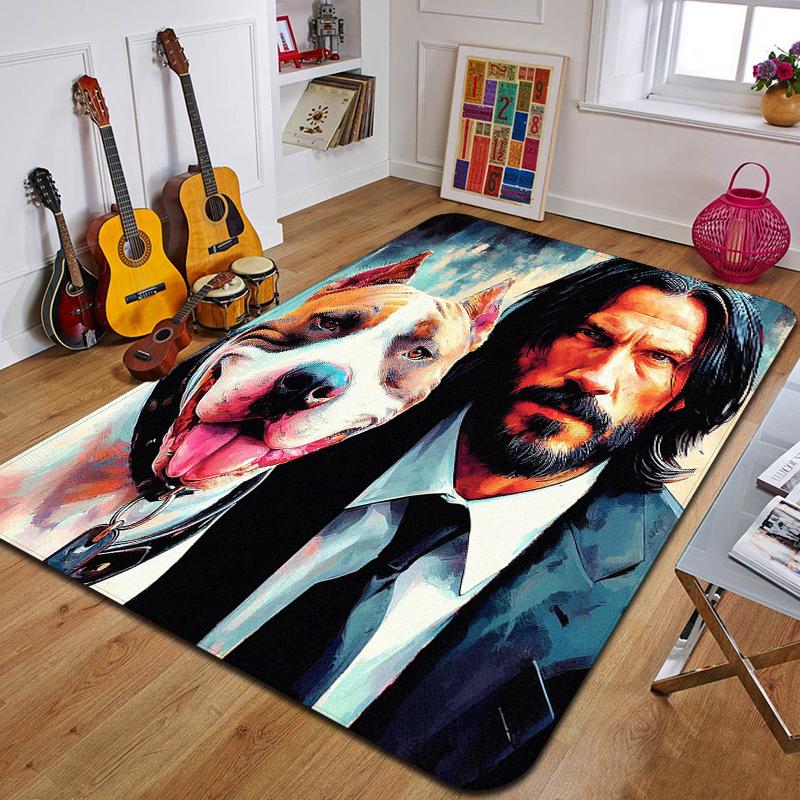 Tappeto stampato J-John Wick, tappetino da yoga alla moda, tappeto decorativo per camera da letto, soggiorno, bagno, tappetino decorativo per pavimento, regalo di compleanno