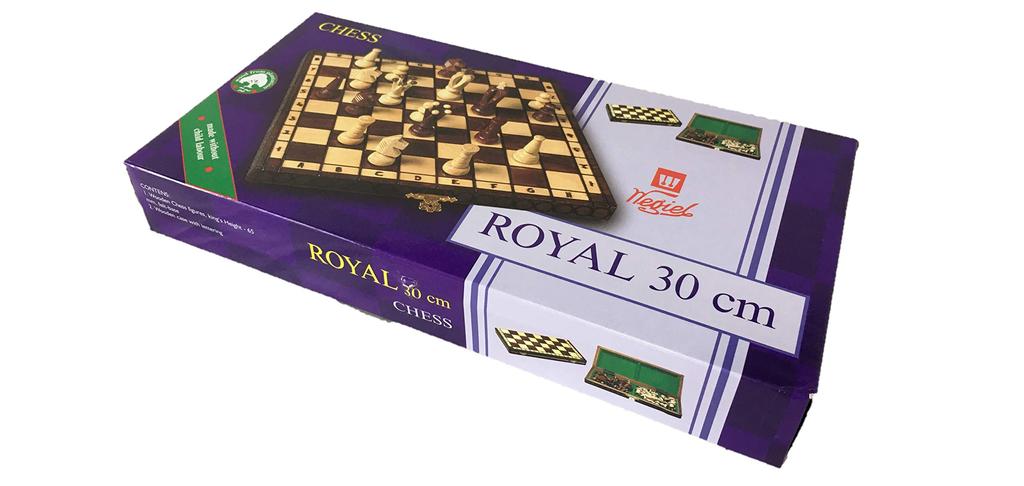 Wegiel Wooden Chess Set Chess Board Set ROYAL 30 Chess Board Poland Genuine Product (Royal 30)
