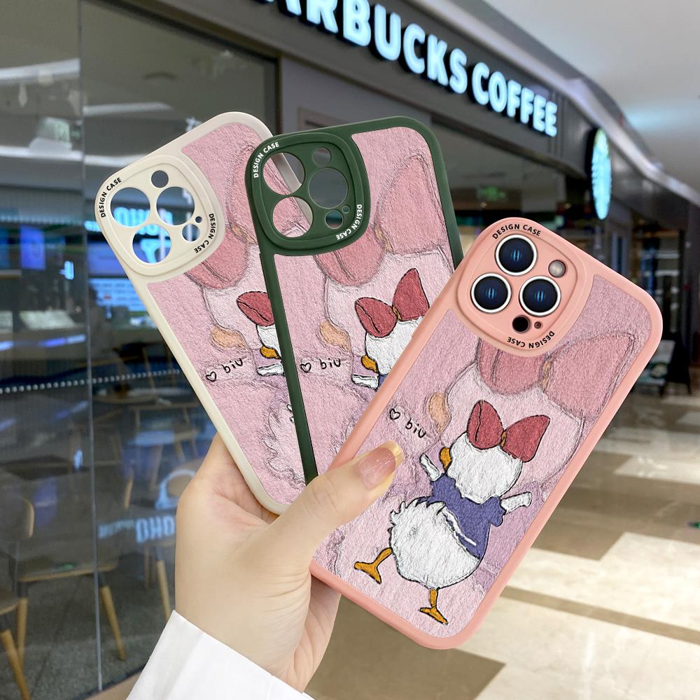 

Тонкий кожаный чехол с рисунком Disney Daisy Duck, мягкий силиконовый чехол из искусственной кожи для iPhone Infinix