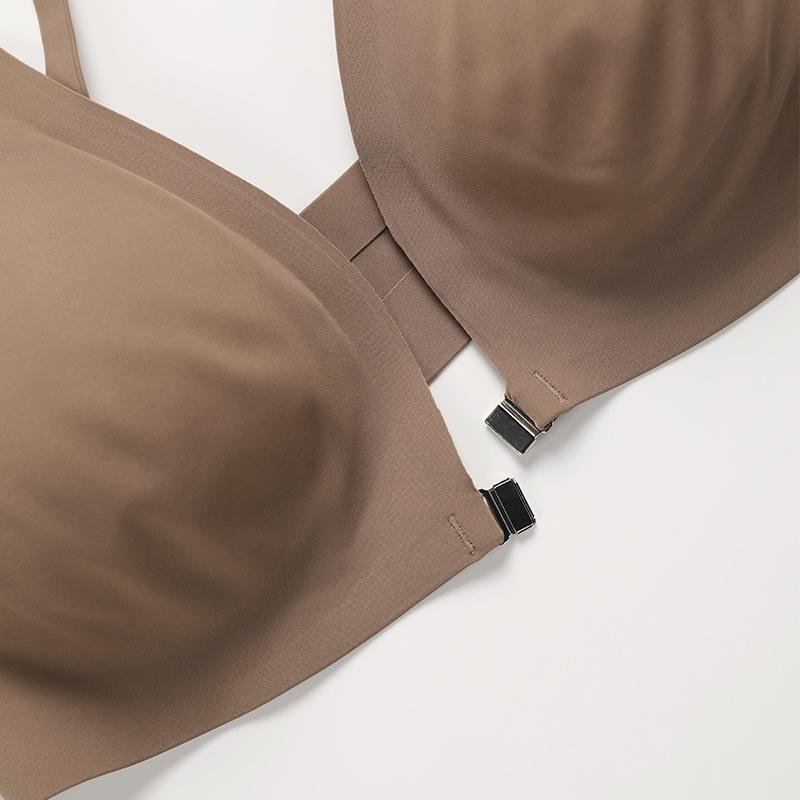No Trace Large Size Sexy Lingerie Women Thin Section Small Chest Gathering Adjusting Bra Front Buckle Ladies Bra