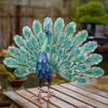 Wrought Iron Peacock Display Stand Creative Vintage Figurine Outdoor Garden Decor Window Display Ornament  Peacock Decoration