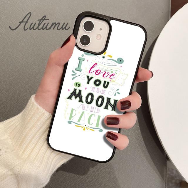 I Love You To The Moon And Back Phone Case for iPhone 11 12 13 14 Pro Max Mini XR XS SE 2020 7 8 Plus Galaxy S21 S22 Shell