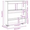 Narrow Storage Trolley 3 Tier Grey Sonoma Particleboard