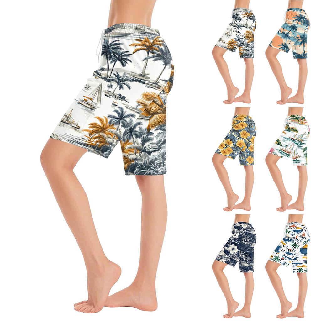 Pantaloni Pigiama Casual alla Moda Comodi da Donna Pantaloncini Stampati con Coulisse