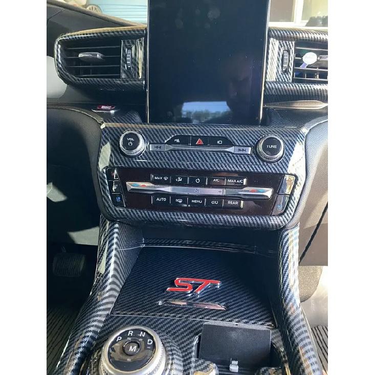 Carbon fiber color Radio Panel Automatic Climate AC Heater Temperature Control Trim for Ford Explorer