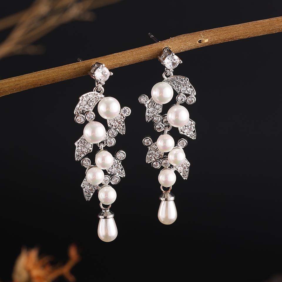 ZAKOL Clearance AAA Cubic Zirconia Wedding Bridal Dangle Earrings for Women Shiny Zircon Luxury Party Zircon