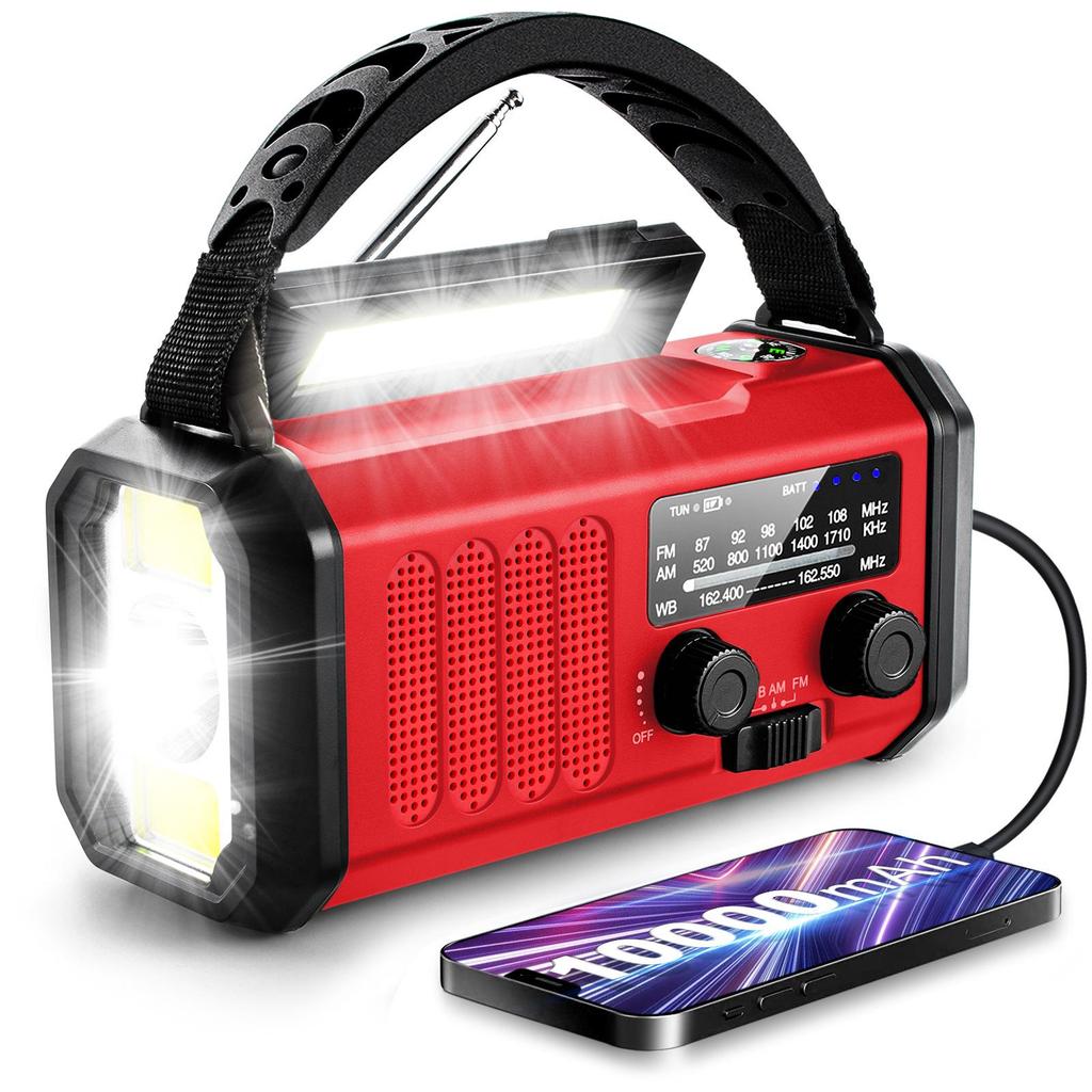 Hand-Crank Solar Radio with Reading Light - Portable Disaster Preparedness Emergency Tool