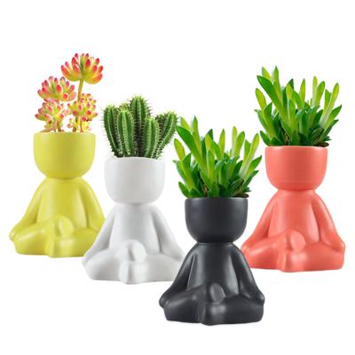 Ceramic Plants Pot Flower Pot Vase Planter Table Decoration Succulent Pot Vases Home Decor Ornaments Human Shaped Flower Pot