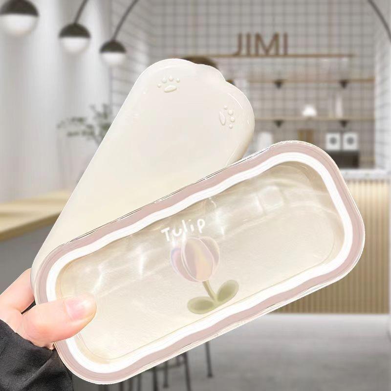 Kawaii Flower Transparent Glasses Case Flower Sunglasses Storage Box Glasses Protective Case Gifts For Girls