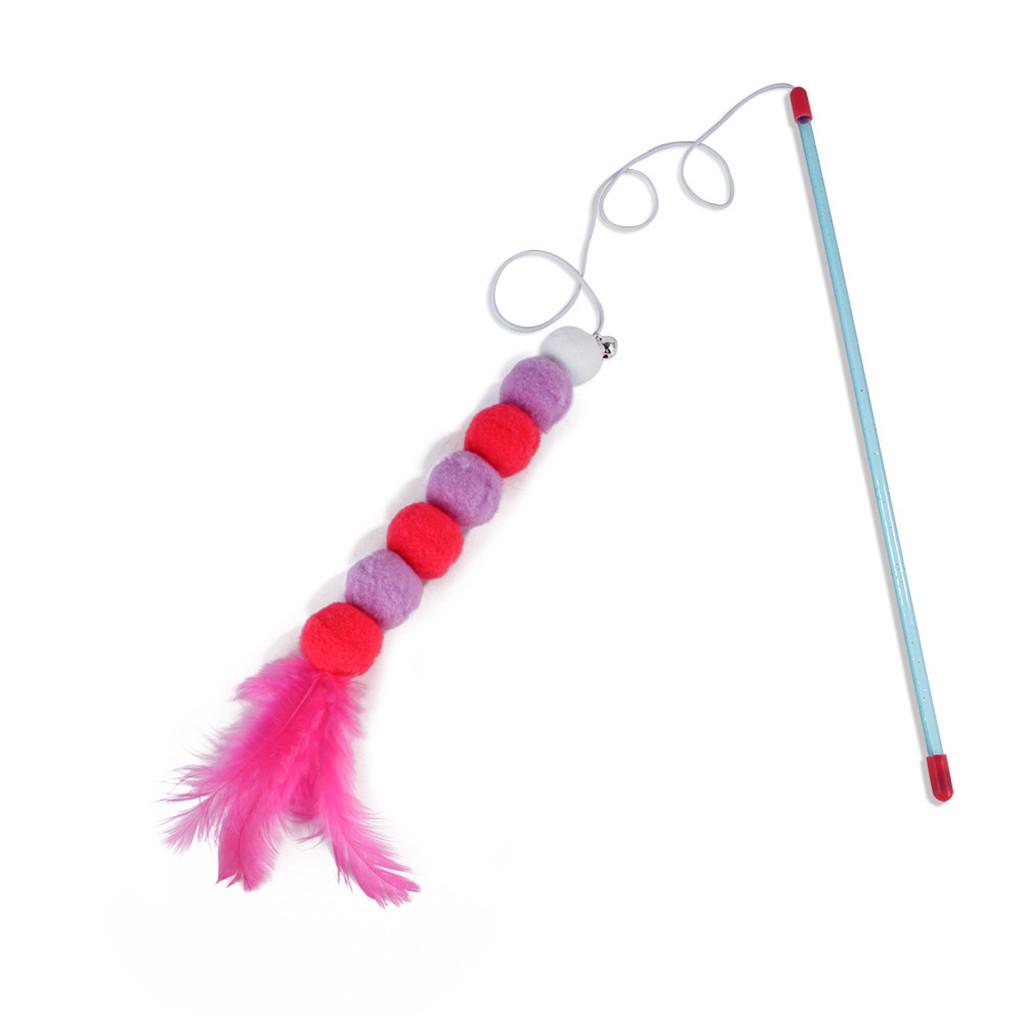  Cat Toy Interactive Toy Soft Feather And Bell Beading Cat Toy