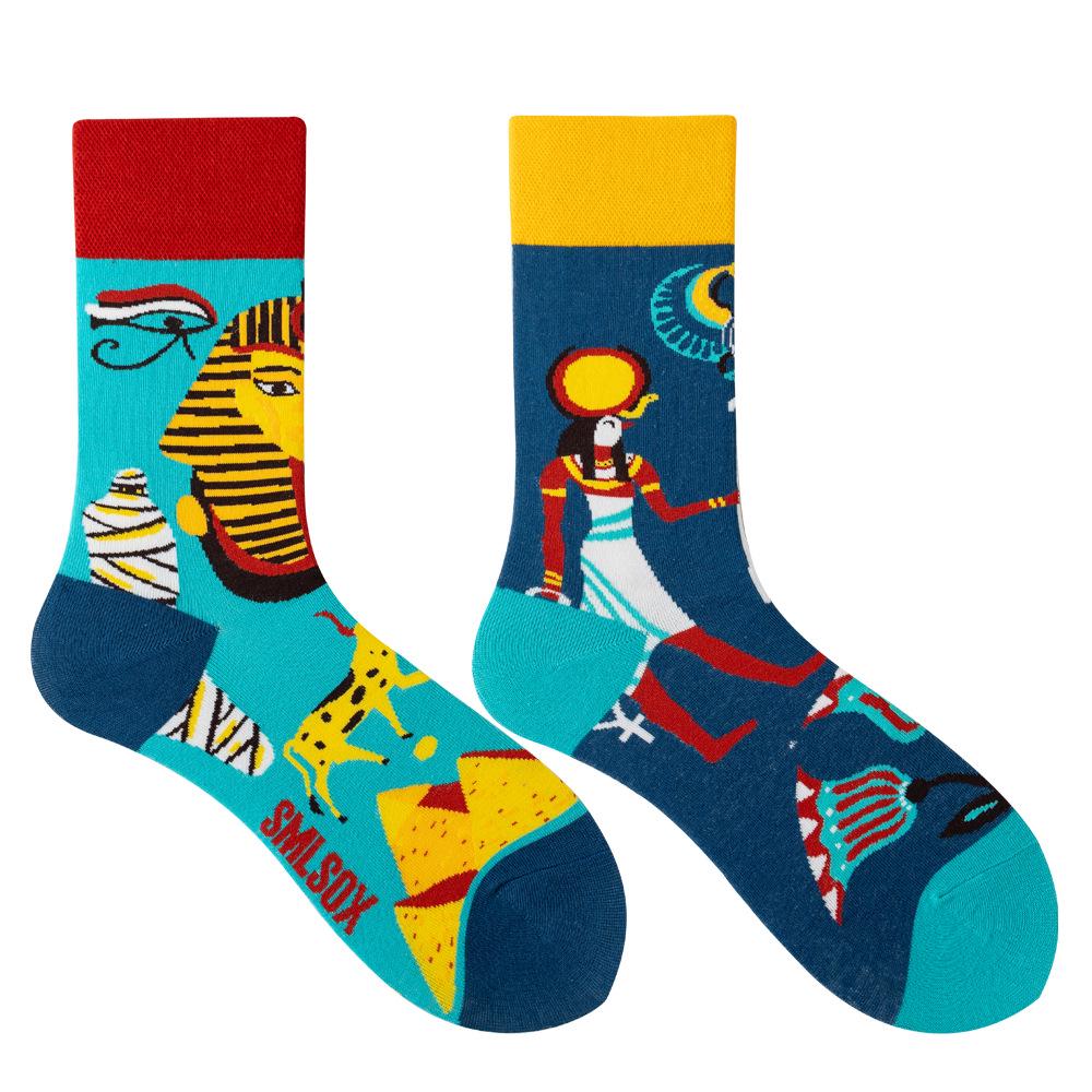 Calzini AB Asimmetrici Trendy Divertenti per Coppia Anatra Mandarina Colorati Calzini a Mezza Gamba SMLSOX