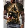 Anubis Print Men's 3D Printed T-Shirt Outdoor Fitness Breathable Quick Drying Sports Short Sleeve O-Neck Pullover Casual Top