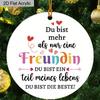 1pc German Freundin Round Acrylic Pendant Christmas Tree Ornament Friendship Gift for Best Friends
