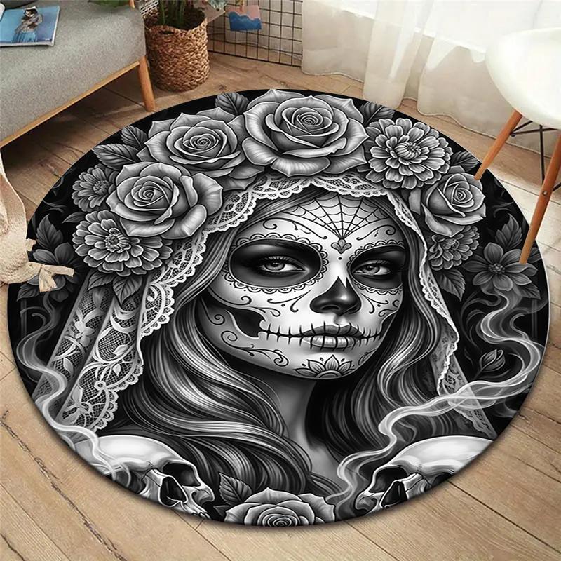 

Sketch Armor Dragon Wolf Truck Round Area Rug,Carpet Rug for Living Room Bedroom Sofa Playroom Decor,Non-slip Floor Mat 80cmx80cm