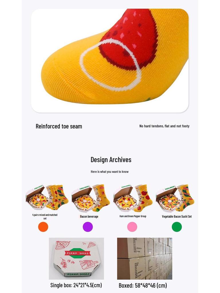 Pizza-themed Mid-Tube Funny Socks Gift Box for Men & Women – Perfect Christmas Gift for Couples