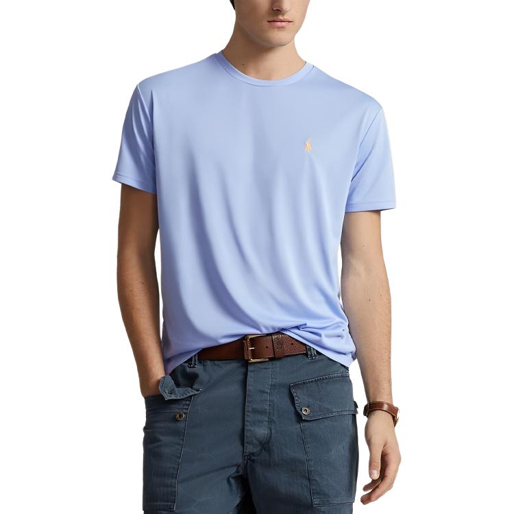 Polo Ralph Lauren Crew Neck Pony Embroidered Short Sleeve T-Shirt Men Tops Blue 710865767-018